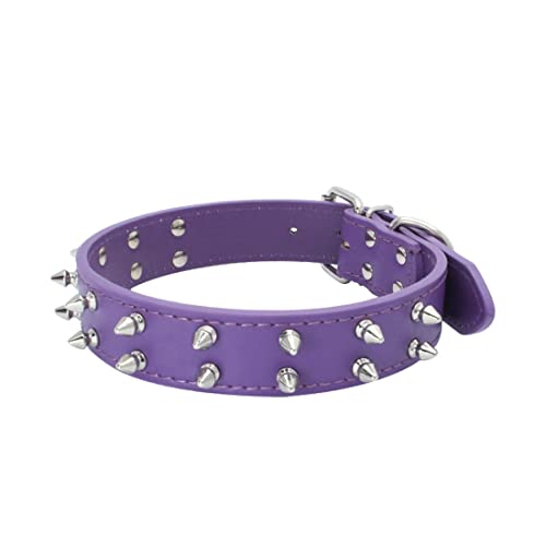 FUNAT Doppelreihiges Haustier Halsband mit Nieten, Niethalsband für mittlere und große Hunde, PU-Hundehalsband Hundekette von FUNAT