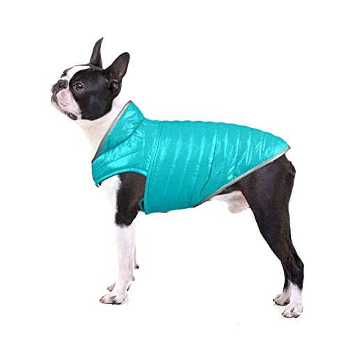 FUNAT Doppelseitige Super Warme Hundejacke, Leichter doppelseitiger Pet-Baumwollmantel, Verstellbare leichte Daunenjacke für kleine mittelgroße Hunde von FUNAT