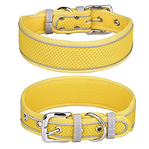 FUNAT Halsband für Hunde aus Atmungsaktivem Mesh, Reflektierendes Halsband geeignet für mittlere und große Hunde, Weiches und bequemes Hundehalsband von FUNAT