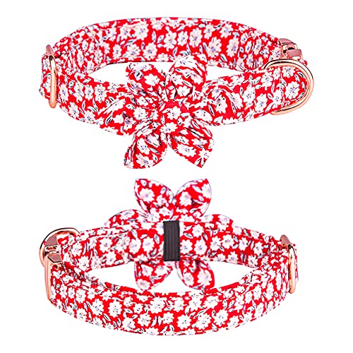 FUNAT Sonnenblumen Halsband für Hunde und Katzen, Katzenhalsband, Hundehalsband mit Roségoldener Schnalle, Verstellbares Haustier Halsband von FUNAT
