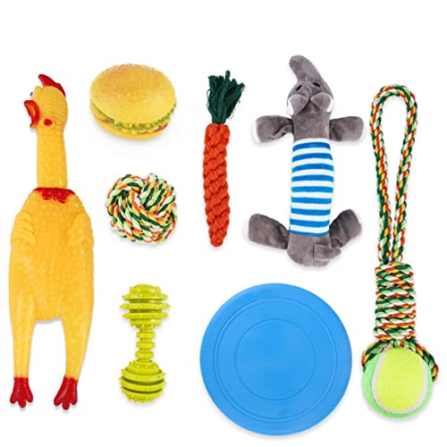 FUNAT Haustier Molares Baumwollseil-Spielzeug, Flechtendes Hunde-Schnüffel-Kauspielzeug, Katzen- und Hundeseilspielzeug, Hundezahnreinigungs-Baumwollseil-Set von FUNAT