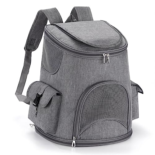 FUNAT Haustier Rucksack für Reisen Portable Katzentasche, Hund Mesh Atmungsaktiver Faltbarer Rucksack, Hund Reisetasche für Wandern Fahrrad und Motorrad zu Fuß von FUNAT