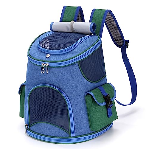 FUNAT Haustier Rucksack für Reisen Portable Katzentasche, Hund Mesh Atmungsaktiver Faltbarer Rucksack, Hund Reisetasche für Wandern Fahrrad und Motorrad zu Fuß von FUNAT