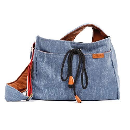 FUNAT Haustier Sling Tragetasche, Denim Retro Haustier Handtasche Hund Katze Welpe Träger Reise Einkaufstasche Umhängetasche, Katzen Hunderucksack, Haustier Umhängetasche von FUNAT