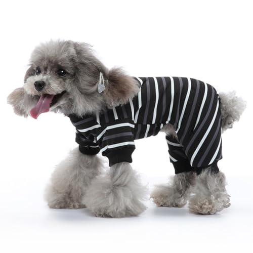 FUNAT Haustierbekleidung und Heimbekleidung, Gestreifte Hundebekleidung Pyjamas, High Collar Haustier Hundebekleidung Vier Beinige Kleidung von FUNAT