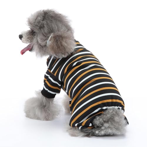 FUNAT Haustierbekleidung und Heimbekleidung, Gestreifte Hundebekleidung Pyjamas, High Collar Haustier Hundebekleidung Vier Beinige Kleidung von FUNAT