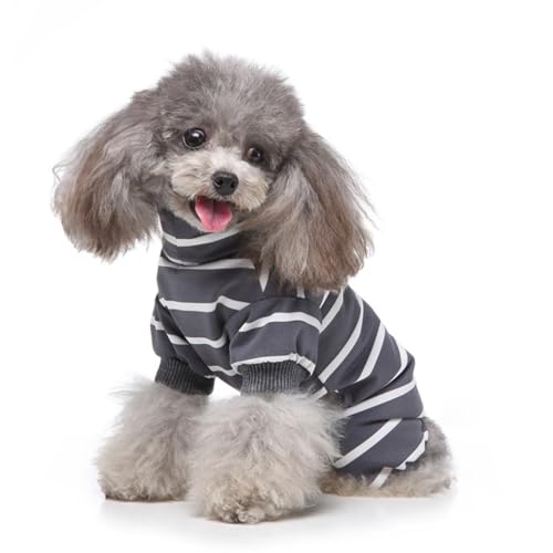 FUNAT Haustierbekleidung und Heimbekleidung, Gestreifte Hundebekleidung Pyjamas, High Collar Haustier Hundebekleidung Vier Beinige Kleidung von FUNAT