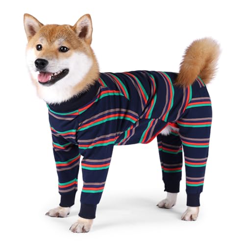 FUNAT Herbst Hundekleidung, Hohe elastische Vierbeinige Hund Heimkleidung, Hund Physiologische Pyjama, Anti Lecken und Anti Moskito Kleidung von FUNAT