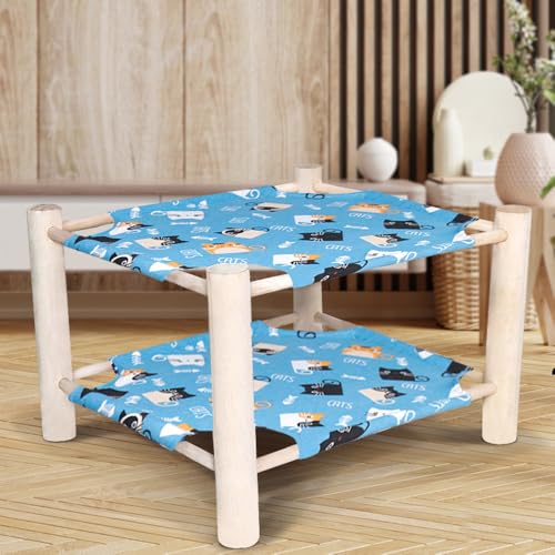 FUNAT Hochbett für Katzen Hunde, Erhöhte Katzenbetten für Indoor Katzen, Doppelschichtiges Hunde- und Katzennest FUNAT Hochbett für Katzen Hunde, Erhöhte Katzenbetten für Indoor Katzen, Doppelschichtiges Hunde- und Katzennest von FUNAT