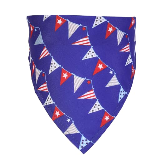 FUNAT Hund Amerikanische Flagge Dreieck Schal, Waschbare Hunde Bandanas Lätzchen American Flag Square von FUNAT