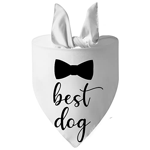 FUNAT Hund Bandana Schal verheiratet, Halstuch Hochzeitshalsband mit Fliege und Krawatte für Hunde und Katzen, Hochzeit Haustier Dreieck Schal von FUNAT