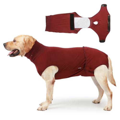 FUNAT Hund Erholung Anzug Hund Pyjama, Herbst und Winter Hund Warme Heimkleidung, Hund High Collar Hoodie und Baumwolljacke von FUNAT