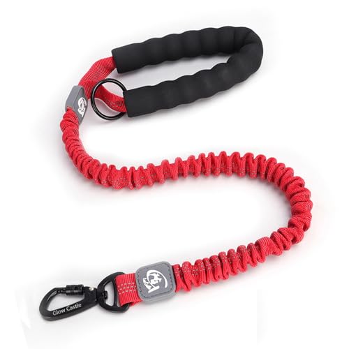 FUNAT Hund elastisches Traktionsseil, Hoch reflektierender Heavy Duty Elastischer Bungee Mittel- und Großhund, Leine Stoßdämpfungsgriff für Training von FUNAT