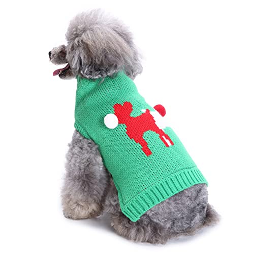 FUNAT Hund warme Pullover, Das gestreifte Halsband des Hundes, Weihnachten Schneeflocke Hund Herbst Winter Pullover von FUNAT