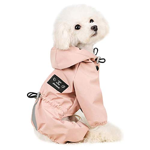 FUNAT Hundeponcho mit Kapuze, Wasserdichter Hundemantel, Haustier Winterkleidung mit Hut, reflektierende leichte Jacke für Hunde von FUNAT