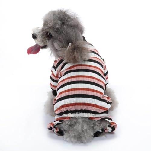 FUNAT Hundepyjama mit Streifen, Haustier Home Kleidung Warmer Pullover, Hund chirurgischer Recovery Anzug, Hund Pullover ist für kleine und mittlere Hunde geeignet von FUNAT