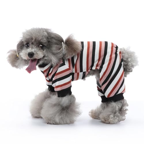 FUNAT Hundepyjama mit Streifen, Haustier Home Kleidung Warmer Pullover, Hund chirurgischer Recovery Anzug, Hund Pullover ist für kleine und mittlere Hunde geeignet von FUNAT