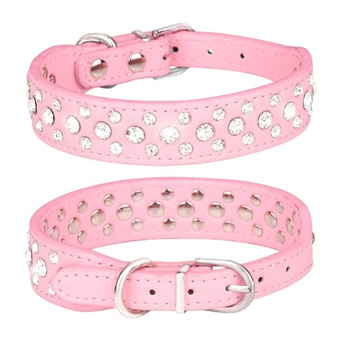 FUNAT Kleines Hundehalsband, Wasser Diamant Pu Katze und Hund Halsband, Verstellbares Hundehalsband Strass, Kristallhalsband für Katzen und kleine und mittlere Hunde FUNAT Kleines Hundehalsband, Wasser Diamant Pu Katze und Hund Halsband, Verstellbares Hundehalsband Strass, Kristallhalsband für Katzen und kleine und mittlere Hunde von FUNAT
