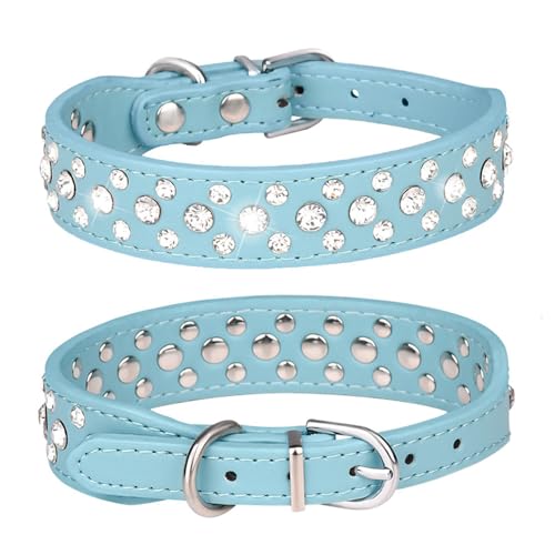 FUNAT Kleines Hundehalsband, Wasser Diamant Pu Katze und Hund Halsband, Verstellbares Hundehalsband Strass, Kristallhalsband für Katzen und kleine und mittlere Hunde FUNAT Kleines Hundehalsband, Wasser Diamant Pu Katze und Hund Halsband, Verstellbares Hundehalsband Strass, Kristallhalsband für Katzen und kleine und mittlere Hunde von FUNAT