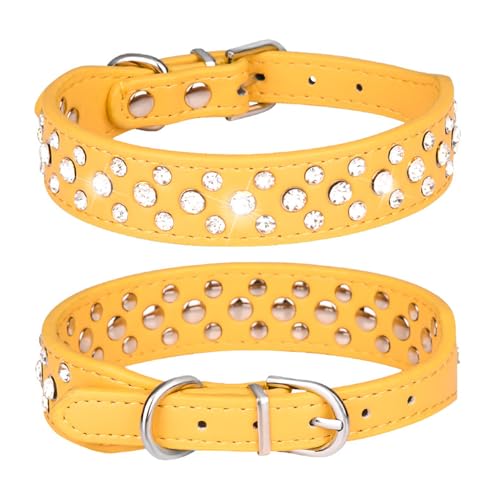 FUNAT Kleines Hundehalsband, Wasser Diamant Pu Katze und Hund Halsband, Verstellbares Hundehalsband Strass, Kristallhalsband für Katzen und kleine und mittlere Hunde FUNAT Kleines Hundehalsband, Wasser Diamant Pu Katze und Hund Halsband, Verstellbares Hundehalsband Strass, Kristallhalsband für Katzen und kleine und mittlere Hunde von FUNAT