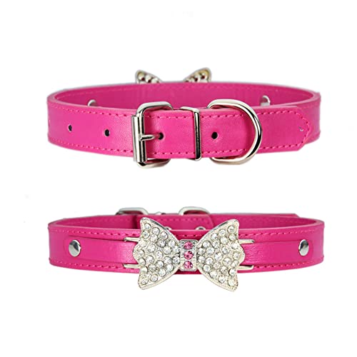 FUNAT Kreatives Hundehalsband mit glänzender Diamantschleife, Einfaches und großzügiges Halsband für Katze und Hund verstellbar von FUNAT