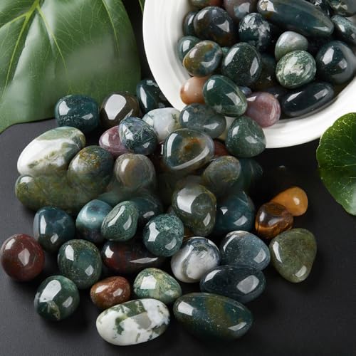 FUNAT Natürliches Wasser Gras Achat Stein 500g, Dekorative Steine für große Partikel Kies Fisch Tank Ornamente, Kiesel Felsen für Pflanzen, Fischtank FUNAT Natürliches Wasser Gras Achat Stein 500g, Dekorative Steine für große Partikel Kies Fisch Tank Ornamente, Kiesel Felsen für Pflanzen, Fischtank von FUNAT