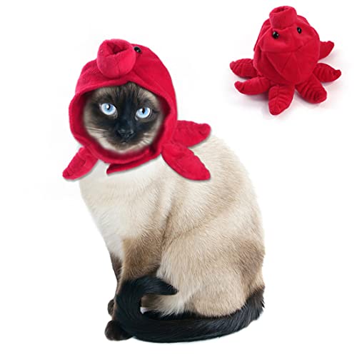 FUNAT Oktopus Haustiermütze, Teddy Dress Up Lustige Kopfbedeckung, Katze Halloween Hut Hund Octopus Cap, niedliche Kopf Zubehör Haustier Halloween Kostüm von FUNAT