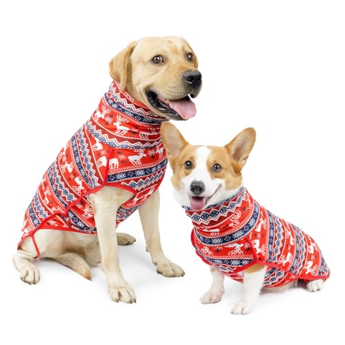 FUNAT Pyjamas für große Hunde, Post Surgery Onesie Schutz, Hund Pyjama, Leichte Dehnbare Hundepullover von FUNAT