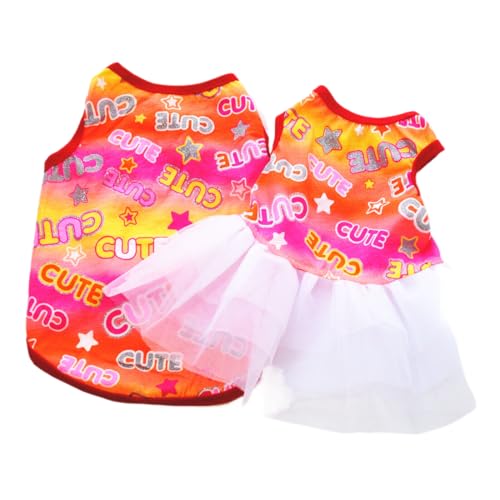 FUNAT Sommer Weste Gaze Rock für Katzen, Hund Mädchen Kleider Blumen Katze Prinzessin Kleidung Süße Welpen Sommer Outfits Haustier Kleidung von FUNAT