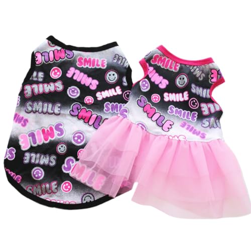 FUNAT Sommer Weste Gaze Rock für Katzen, Hund Mädchen Kleider Blumen Katze Prinzessin Kleidung Süße Welpen Sommer Outfits Haustier Kleidung von FUNAT