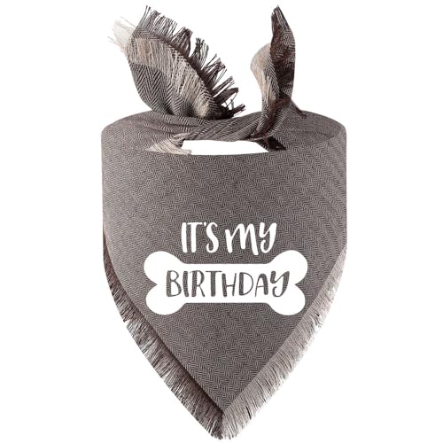 FUNAT Waschbare Hundebandanas, Haustier Geburtstag Dreieck Schal, Polyester Baumwolle Hund Speichel Handtuch, Haustier Geburtstag Schal Quadrat für Katze und Hund von FUNAT