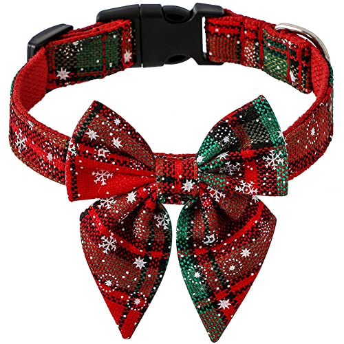 FUNAT Weihnachts Hundehalsband mit Fliege, Große Hundehalsband Fliege Große Schwalbenschwanz Knoten, Klassische Karierte Hund Weihnachtshalsband mit Schnalle FUNAT Weihnachts Hundehalsband mit Fliege, Große Hundehalsband Fliege Große Schwalbenschwanz Knoten, Klassische Karierte Hund Weihnachtshalsband mit Schnalle von FUNAT