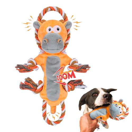 FUNCREVITY Hundespielzeug Quietschend Plüsch Kauspielzeug Hund mit Zugseil Interaktives Hundespielzeug Welpenspielzeug Geschenk für Große Mittlere Kleine Hunde von FUNCREVITY