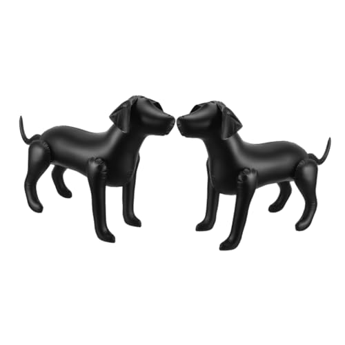 FUNNETOYU 2 Stück aufblasbares Hundespielzeug Hund Spielzeugkorb für Hunde Attrappe bündeln Hunde Schaufensterpuppe Hundeschaufensterpuppe für Kleidung PVC Black von FUNNETOYU