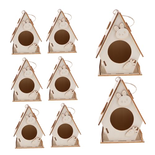 FUNNETOYU 8 Stück Teiliges Holz Vogelhaus Bastelset für DIY Unvollendetes Vogelhäuschen zum Bemalen Wetterfestes Holzhaus für Familienaktivitäten Fördert Kreativität und Motorik für Jungen von FUNNETOYU