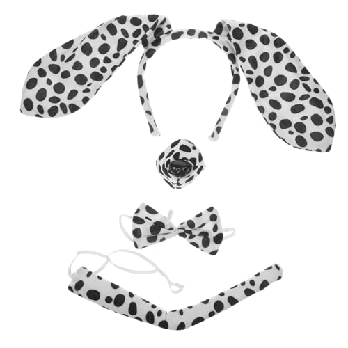 FUNNETOYU Fluffiges Hundekostüm Set mit Stirnband Ohren Fliege und für Faschingsparty Tierisches Cosplay zubehör Hautfreundlich Leicht und Komfortabel für Geburtstage und Festlichkeiten von FUNNETOYU