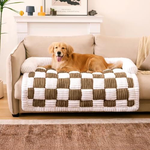 FUNNY FUZZY Haustier-Couch-Bezüge für Sofa, große Hundetoilettenabdeckung, Schutz, Plüsch-Haustierbett-Matte für Möbelschutz, Größe XL, Hellbraun FUNNY FUZZY Haustier-Couch-Bezüge für Sofa, große Hundetoilettenabdeckung, Schutz, Plüsch-Haustierbett-Matte für Möbelschutz, Größe XL, Hellbraun von FUNNY FUZZY