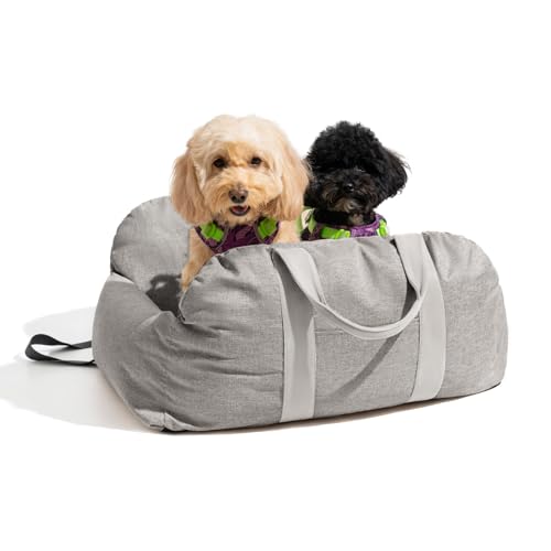 Funny Fuzzy Hunde-Autositz für kleine Hunde, waschbar, vollständig abnehmbare Hundeautositze unter 100 Jahren, gemütliche Hunde-Sitzerhöhung, Bett mit Aufbewahrungstasche, Clip-On-Leine, tragbare von FUNNY FUZZY