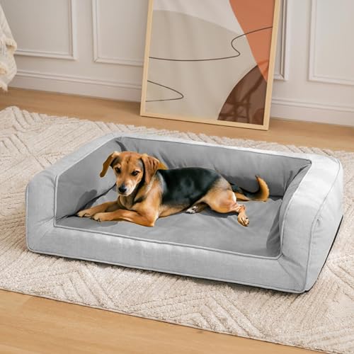 FUNNY FUZZY Hundebett für kleine und mittelgroße Hunde: Orthopädische Hundebetten, bequem, atmungsaktiv, Haustierbett, Couch, Sofa mit 3D-Eierschaum, abnehmbarer, maschinenwaschbarer Bezug, von FUNNY FUZZY
