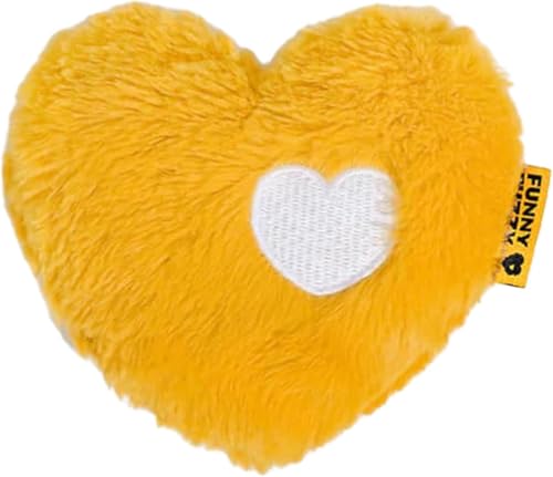 FUNNY FUZZY Hundespielzeug, Herz-Plüsch-Quietsch-Hundespielzeug für Welpen, Katzen mit weichem Quietscher, Spaß für Indoor-Welpen und Kätzchen, Haustierspielzeug für kleine, mittelgroße und große von FUNNY FUZZY