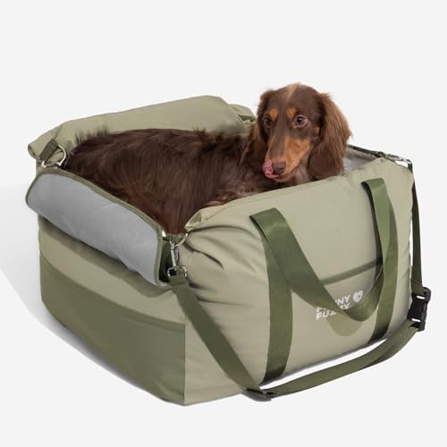 FUNNY FUZZY Wasserdichter Hunde-Autositz für kleine und mittelgroße Hunde bis zu 15,9 kg, abnehmbarer und waschbarer Haustier-Sitzerhöhung mit Leine, dickes Kissen, Aufbewahrungstaschen und FUNNY FUZZY Wasserdichter Hunde-Autositz für kleine und mittelgroße Hunde bis zu 15,9 kg, abnehmbarer und waschbarer Haustier-Sitzerhöhung mit Leine, dickes Kissen, Aufbewahrungstaschen und von FUNNY FUZZY