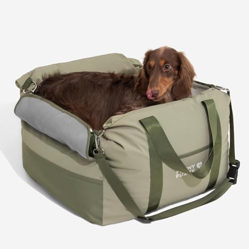 FUNNY FUZZY Wasserdichter Hunde-Autositz für kleine und mittelgroße Hunde bis zu 15,9 kg, vollständig abnehmbare und waschbare Hundetasche und Haustier-Autositzbett mit dickem Kissen, atmungsaktivem FUNNY FUZZY Wasserdichter Hunde-Autositz für kleine und mittelgroße Hunde bis zu 15,9 kg, vollständig abnehmbare und waschbare Hundetasche und Haustier-Autositzbett mit dickem Kissen, atmungsaktivem von FUNNY FUZZY