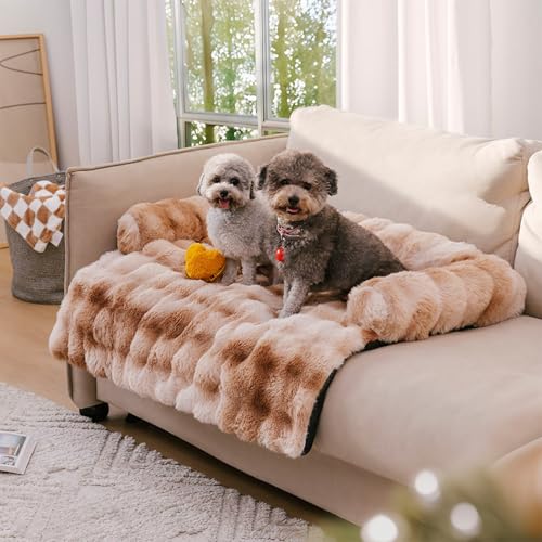 Funny FUZZY Beruhigende Hundebett-Matte, flauschig, flauschig, Couchbezug für Sofa, Möbelschutz mit abnehmbarem, waschbarem Bezug für große, mittelgroße und kleine Hunde und Katzen (Batik, Braun, 94 x Funny FUZZY Beruhigende Hundebett-Matte, flauschig, flauschig, Couchbezug für Sofa, Möbelschutz mit abnehmbarem, waschbarem Bezug für große, mittelgroße und kleine Hunde und Katzen (Batik, Braun, 94 x von FUNNY FUZZY