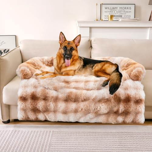 Funny FUZZY Beruhigende Hundebett-Matte, flauschig, flauschig, Couchbezug für Sofa, Möbelschutz mit abnehmbarem, waschbarem Bezug für große, mittelgroße und kleine Hunde und Katzen (Batikbraun, 120 x Funny FUZZY Beruhigende Hundebett-Matte, flauschig, flauschig, Couchbezug für Sofa, Möbelschutz mit abnehmbarem, waschbarem Bezug für große, mittelgroße und kleine Hunde und Katzen (Batikbraun, 120 x von FUNNY FUZZY