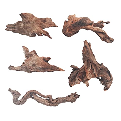 FUNOJOY Natürliches Treibholz-Dekor für Aquarium-Dekorationen, Reptilientank-Zubehör, verschiedene Holzzweige, 5.1–25.4 cm, 2 Stück/4 Stück/5 Stück (9.9 bis 15 cm)) von FUNOJOY