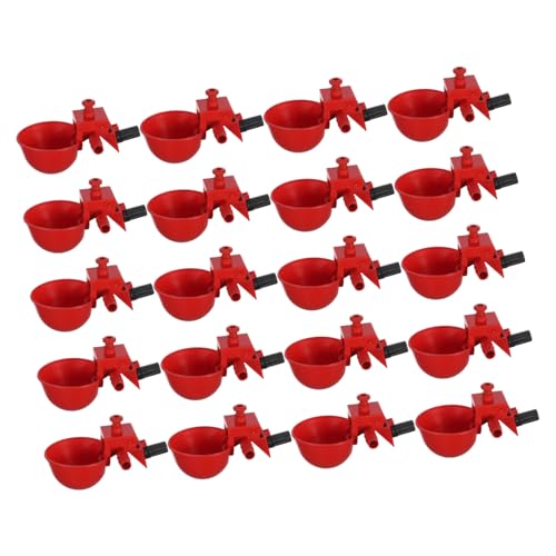 FUNOMOCYA 20Stücke Geflügelwassertrinkbecher Automatische Tränke für Hühner und Wachteln Einstellbares Wasservolumen Robustes Design Rot für Stall und Garten FUNOMOCYA 20Stücke Geflügelwassertrinkbecher Automatische Tränke für Hühner und Wachteln Einstellbares Wasservolumen Robustes Design Rot für Stall und Garten von FUNOMOCYA