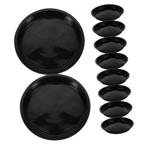 FUNOMOCYA 25 Stück Pflanzgefäß Gartenschale Töpfe für Pflanzen Pflanzenkeimschalen Drainage Topfuntertassen Pflanzenschalen für den Innenbereich ohne Löcher Pflanzenplatte Plastik Black von FUNOMOCYA
