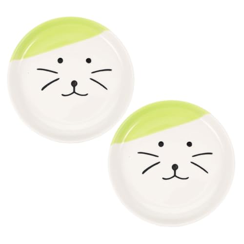 FUNOMOCYA 2Stücke Keramik Katzenfutterschalen Weastresistente Fütterungsschalen Für Katzen Und Kleine Grüne Katzenkopf Design Futterschalen Für Innenbereich FUNOMOCYA 2Stücke Keramik Katzenfutterschalen Weastresistente Fütterungsschalen Für Katzen Und Kleine Grüne Katzenkopf Design Futterschalen Für Innenbereich von FUNOMOCYA