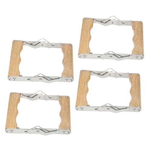 FUNOMOCYA 4 Stück Teiliges Beekeeping Frame Gripper Rostfreier Edelstahl Bienenstock Rahmenhalter mit Holzgriff Leichter Imker Rahmenheber für Sichere Honigernte und Schonende von FUNOMOCYA