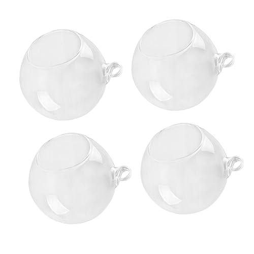 FUNOMOCYA 4 Stücke Glasvase Heimdekoration Terrarienglas Anlage Ästhetische Raumdekoration Pflanzen Wandbehälter Hängendes Terrarium Hochzeitsdekor Luftpflanzen Container Drinnen Fälschung von FUNOMOCYA